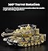 Yoyoom RC Tank That Shoots, 2.4GHz Military Vehicles Model with 360°Rotating Turret, Auto Demo, Sound & Smoke & Light, Remote Control Army Tank for Teen Adult