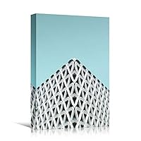 Canvas Wall Art White Building Pattern Abstract Architecture & Maps Building Chic Home Office Photography - 12x18 inches