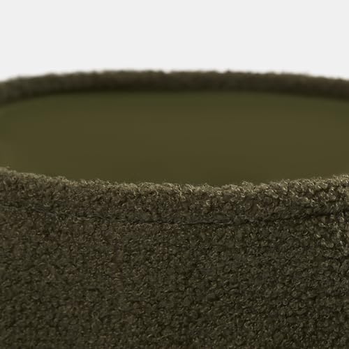 OHS Boucle Storage Basket, Living Room Bathroom Baskets Storage with Handles Soft Compact Decorative Small Storages Basket For Toys Laundry Blankets, Olive Green - Cosy Home Interiors OHS Boucle Storage Basket, Living Room Bathroom Baskets Storage with Handles Soft Compact Decorative Small Storages Basket For Toys Laundry Blankets, Olive Green - Image 5