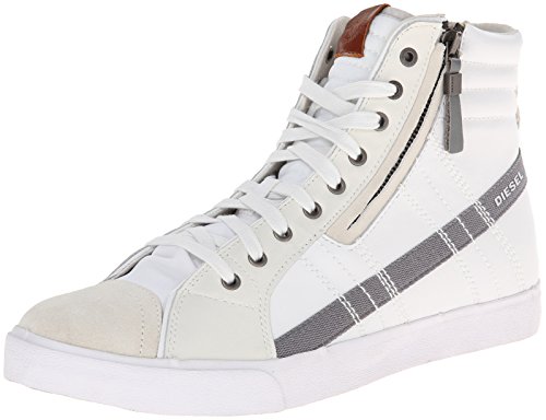 Diesel Men's D-velows D-string Fashion Sneaker,White/Vaporous Gray/Grey Gargoyle,9 M US