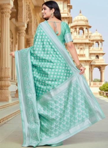 Image of Glory Sarees Women's Woven Pure Soft Kanjivaram Silk Saree Banarasi Style With Blouse Piece for Wedding