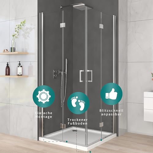 WOWINNE Duschdichtung 2x100cm Dichtung Transparent für 4-6mm Glastür Duschwand Badewanne Duschkabine Wasserabweiser Schwallschutz Duschdichtungen für Duschtüren