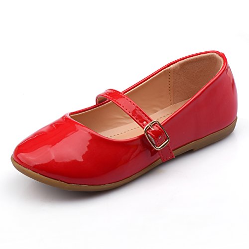 Nova Utopia Toddler Little Girls Dress Ballet Mary Jane Bow Flat Shoes,NF Utopia Girl NFGF060New Red 2