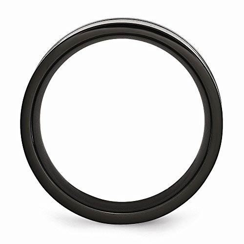 Titanium 9Mm Black Ip-Plated Carbon Fiber-Inlay Men's Wedding Band Ring Comfort-Fit Size 9 #TOP1