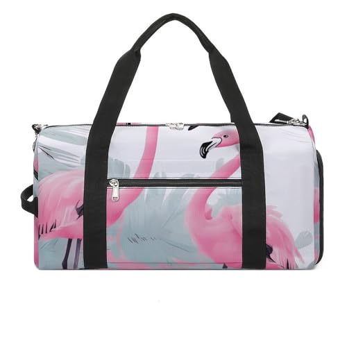 Sac de gym avec compartiments et imprimé Love Flamingo au design élégant