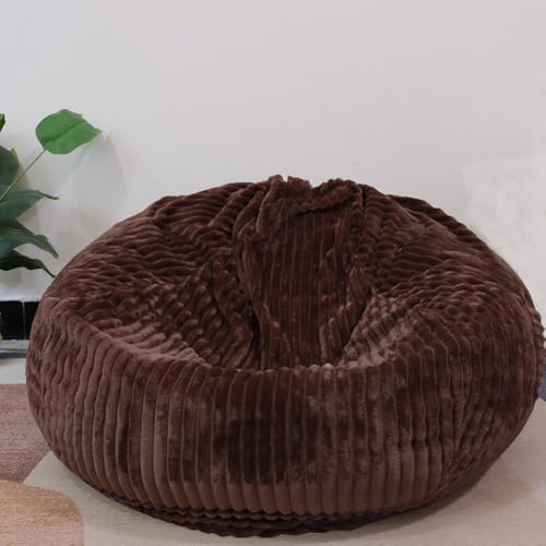 Bestenrose Cover without filler Bean Bag Cover Bean Bags Chair without Filling Stuffed Animal Storage Washable Soft Plush Sofa Cover (Coffee - Image 2