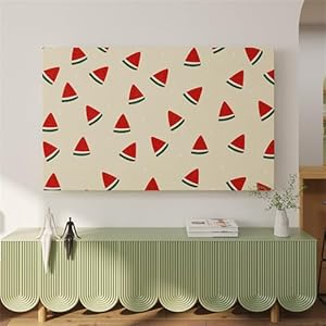 Treer TV Abdeckung Staubschutzhülle, Hülle Bezug für Fernsehen Schutzhülle Universal Fernseher Hülle Elastisch Staubschutz für 42-100 Zoll TV/PC-Bildschirme (80-85 Zoll,Wassermelone)