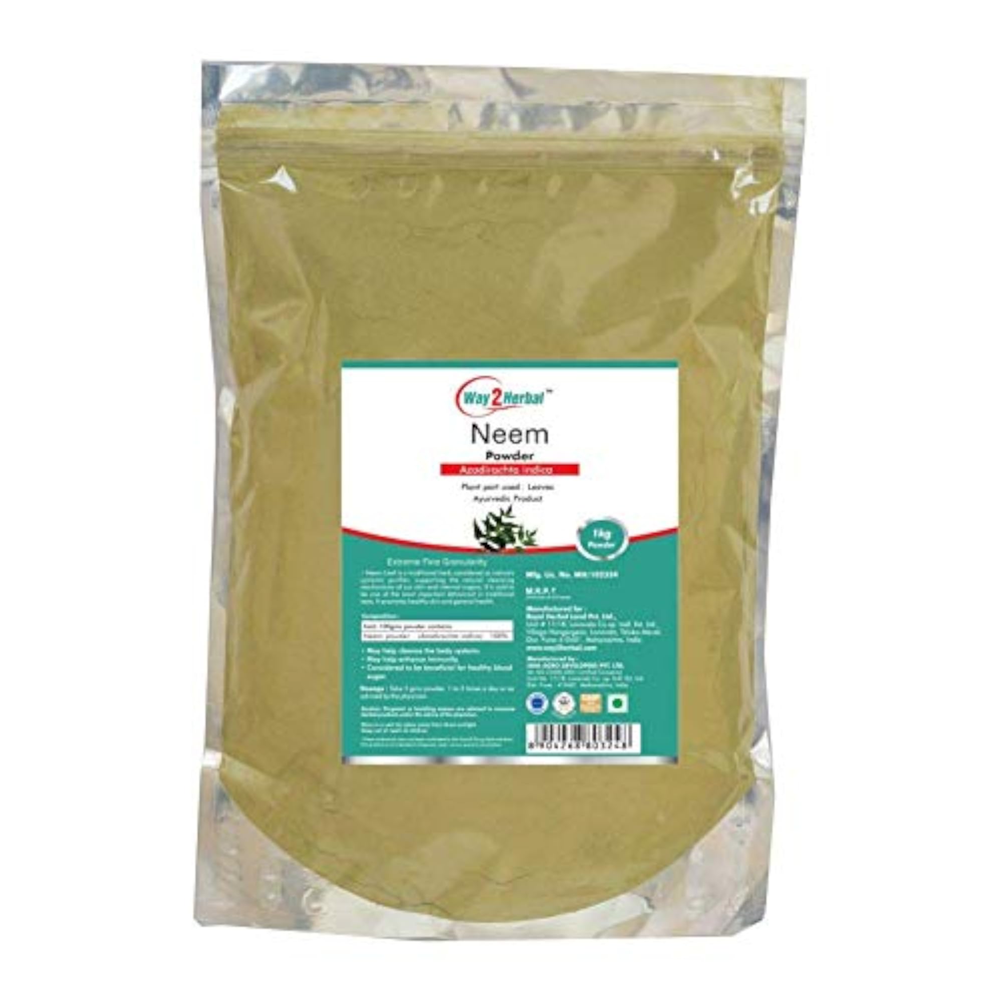Way2Herbal Neem Leaves Powder, 1 Kg Pack