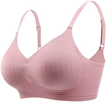 TUOZONE Wireless Push Up Bra for Women Silicone Soft Support Seamless Adjustable Comfortable Wire Free Bralette (L(32D,34A,34B,34C), Pink)