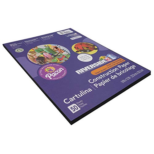Riverside 3D Construction Paper, Black, 9" X 12", 50 Sheets #TOP30