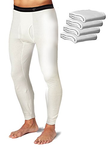 Duofold KMW2 Men's Mid Weight Wicking Thermal Pant Winter White S (Pack of 5)