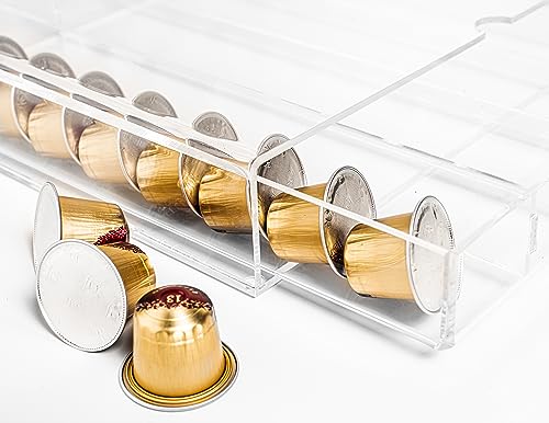 Porta Capsule Caffè Trasparente Con 4 Cassetti - Capacità 30 Capsule Per Cassetto, Compatibile Con Original, Lungo E Limited Edition - Salvaspazio Per Cucina E Ufficio, Regalo Per Amanti Del Caffè