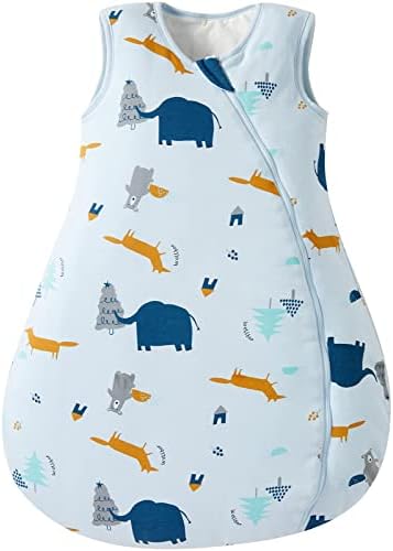 Duomiaomiao Baby Summer Sleeping Bag, Baby Sleeping Bag 0.5 Tog,100% Cotton Baby Wearable Blanket,Unisex Sleeping Bag for Boy and Girl 12-24M