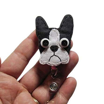 Boston Terrier Badge Reel,Boston Terrier Badge Card Holder,Boston Terrier,Dog,ID Holder,Nursing Name Badge Holder,Badge Reel,Retractable