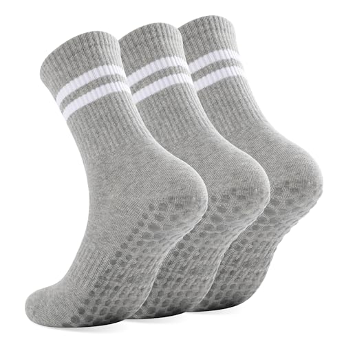 Image of loudashuaiqi Grip Pilates Socks Non Slip Athletic Yoga Socks with Grips for Women Grippy socks for Hospital Workout Barre