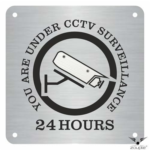 Image of CCTV Surveillance Sign, 8x8 Inch, Durable Steel, Triple Mount