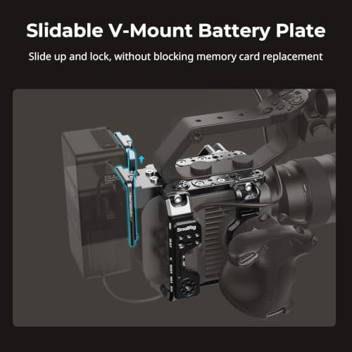 Image of SmallRig Vertical Shooting Cage Kit for Sony FX6, V-Mount Battery Plate, Side Handle Adapter, Integrated Top Handle Mount, HawkLock NATO Rail - 5801