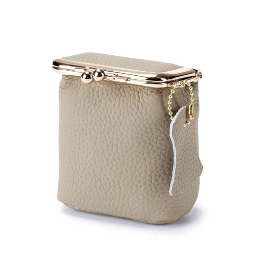 Bolso con lápiz labial y tarjetero compacto de piel para evitar pérdidas 2