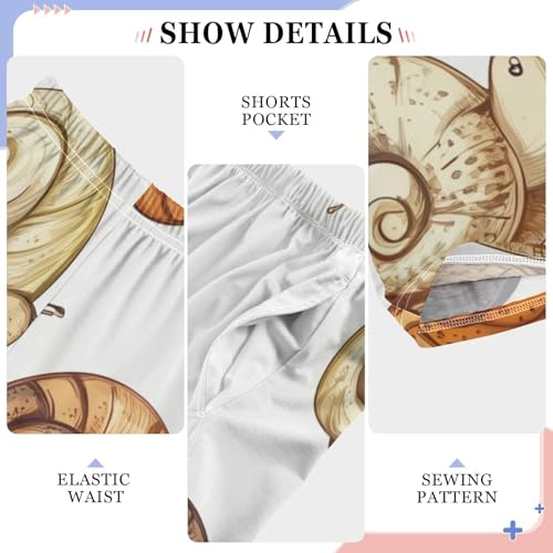 Snail Print Boys Long Pants Soft Trousers Elastic Waist Kids Lounge Bottoms with Pockets S-XL4