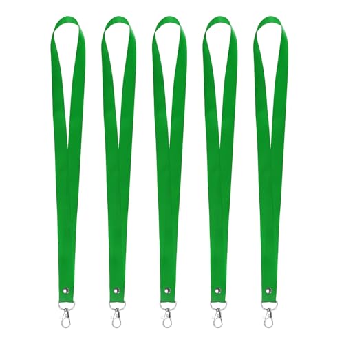 M METERXITY 5-Pack Lanyards for ID Badges, Green 0.78 in Wide Keychain Flat Neck Lanyard Strap with Swivel Hook Clip for Keys/ID Card/Whistles, ID Holder Folder by M METERXITY - Used condition - US$5.04