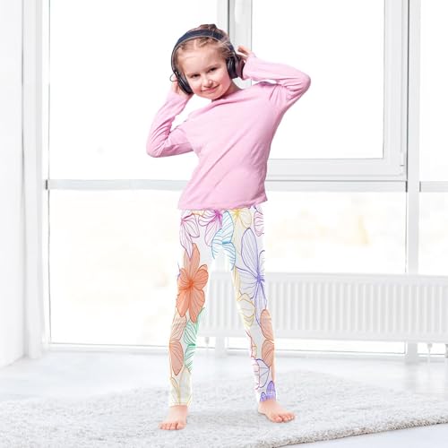 Toddler Girls Leggings Printed Yoga Pants Leggings Simple Colorful Flower for Kids4