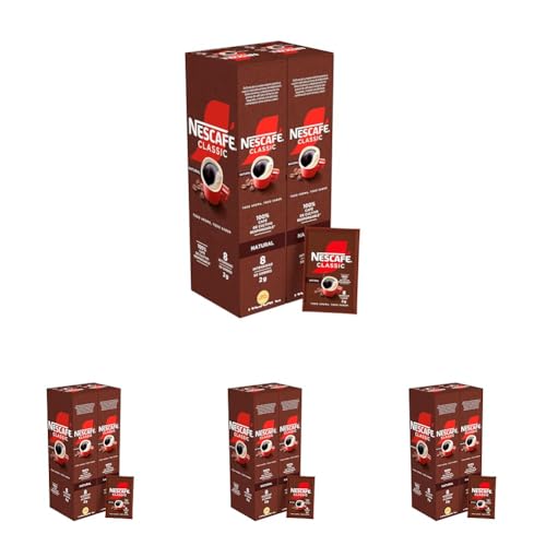 Nescafé Café soluble natural - 2 estuches x 50 sobres de 2 g - Total: 200 g (Paquete de 4)