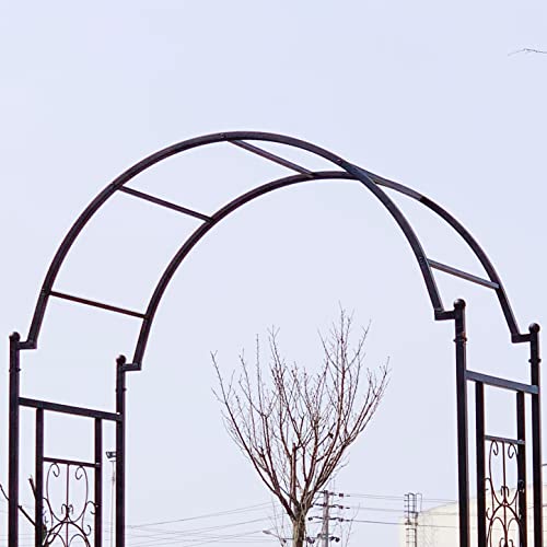Moofar Metal Garden Heavy-Duty Arch Arbor Trellis Arbour Archway For Climbing Plants Roses Vines Support Rack, Outdoor Lawn Backyard Patio Wedding Party Ceremony Decoration, Matte Black #TOP6