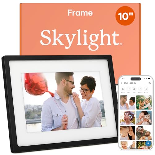 Skylight Frame – WiFi Digital Picture Frame Customer Support, Touch Screen Digital Photo Frame with Easy Setup, Photo Gifts for Parents and Grandparents - 10 Inch Black