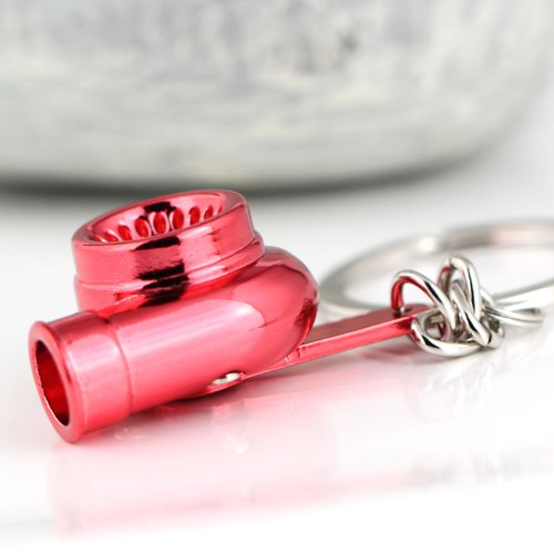 Image of maycom Creative Spinning New Turbo Turbocharger Keychain Key Chain Ring Keyring Keyfob (Anodized Red)