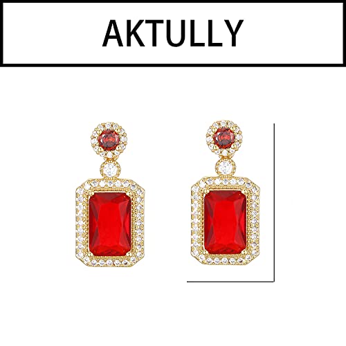 Vintage Emerald Green Earrings Wedding Dangle Earrings for Bride Green Crystal Square Earrings Elegant Cubic Zirconia Party Prom Earrings Wedding Gifts for Women3