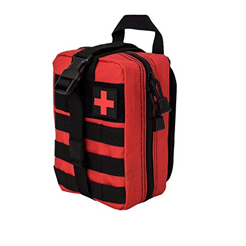 Fuwok YLB01 Borsa medica per primo soccorso tattico Molle Pouch IFAK pacchetto universale EMT emergenza multiuso marsupio, Red