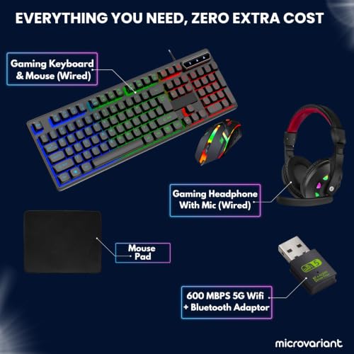 Image of Onyx AIO Desktop Computer Set | Core i5-4th Gen | 8GB RAM | 256GB SSD | 20 inch Monitor | RGB Keyboard-Mouse | Headphone | 5G WiFi + BT Dongle | HD Graphics | Windows 11 Pro