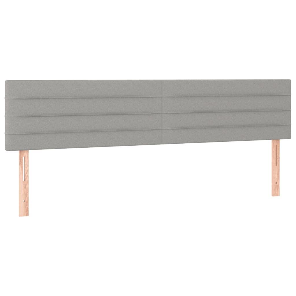 vidaXL Cabecero con Luces LED Cabecero de Cama Cabezal Tapizado para Cama de Matrimonio Mueble Dormitorio Interior Tela Gris Claro 200x5x78/88 cm