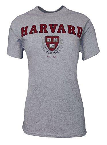 Women's Collegiate Crest Tee - Short Sleeve Cotton T Shirt - Official Harvard University Apparel Produced by Harvard Students