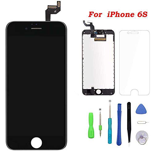 YOXINTA Screen Replacement for iPhone 6s Black Touch Screen Digitizer LCD Display Replacement Full Assembly with Repair Tool Kit (6s.Black)