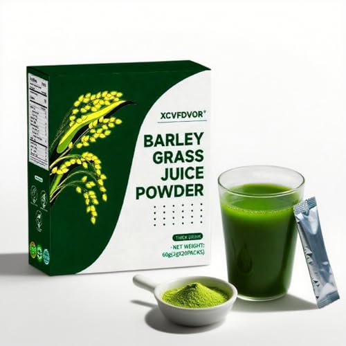 XCVFDVOR Barley Green Juice Powder Individually Packed 4.2oz Total 40 Barley Grass (2 Boxes, 20 Barley Grass per Box) | Superior to Barley Grass