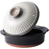 Amazon | 土鍋 8号 2-3人用 菊花 深型 銀峯陶器 日本製 萬古焼 レトロ