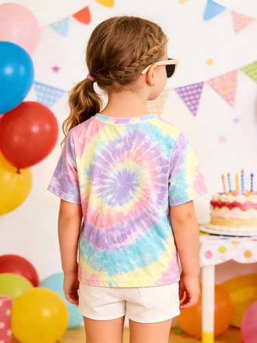 Image of Girls' Birthday Girl Letter Print T-Shirt with Bracelet, Pink, Size 4-12Y, Short Sleeve