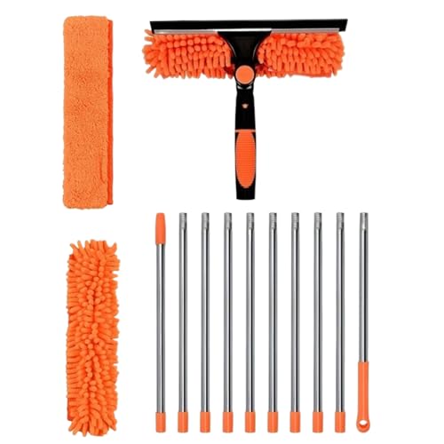 Plumero Largo para Techos Altos,Escoba para Telarañas Largas Y Limpieza De Paredes Altas | Accesorio de Limpieza Ergonómico con Mango Alargable para Plafones, Ventiladores de Techo y Estantes