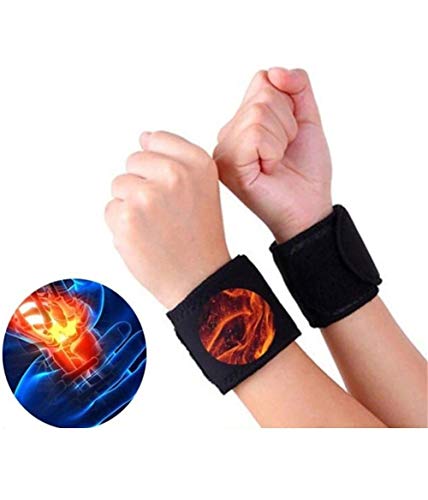 munhequeira mbfit em neoprene cor preta, bilateral, ajustável unissex para tendinite distensões ou p