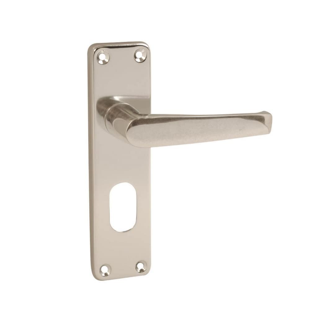 VIBE Stafford Lever Oval Lock on Polished Anodised Aluminium Door Handle Stafford Lever Oval Lock on Polished Anodised Aluminium for Internal Doors