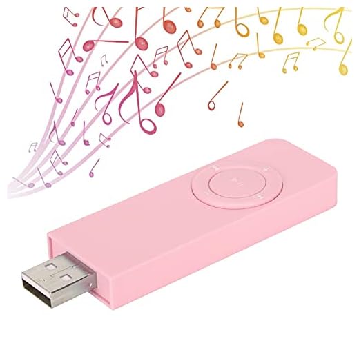 Yctze Lecteur MP3 Portable avec Cle USB, Lecteur de Musique MP3 avec Son HiFi, Prend en Charge Jusqu' 32 Go, 10 Heures de Temps de Lecture, 48 Heures de Temps de Veille (Rose)