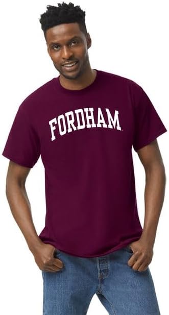 Barnesmith Fordham University Rams Short Sleeve Adult Unisex T-Shirt, Classic, Maroon, Large