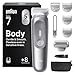 Braun Bodygroomer Series 7, Elektrischer Körperrasierer Herren mit 8 Zubehörteile, Kabelloser Trimmer für Intimbereich und Körper, 100 Min Akku, Wasserdichter Körperhaartrimmer, BG7555, Grau
