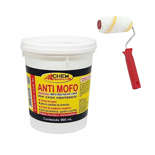 Kit Anti mofo Preventivo 900ml Allchem + Rolo Lã Sem Respingo Pintura Roma