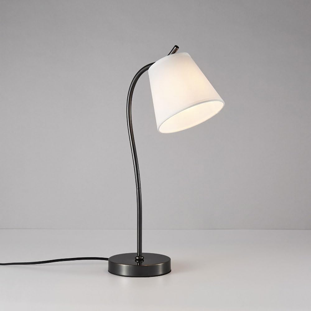 DFAEEKIYO Copper Desk Lamp Fabric Bedside Table lamp Office Task Lighting Night Stand Lamps E27 Desktop Lights Accent Bedroom