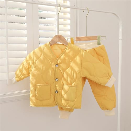 2-Piece Toddler Snowsuit Boys Girls Puffer Jacket Quilted Bubble Coat+Snow Pants Baby Padded Down Coat Winter Outfit3