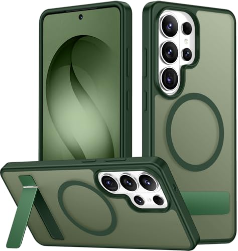 Image of SPIDERCASE Magnetic for Samsung Galaxy S26 Ultra Case,[Built-in Invisible Kickstand][Compatible with Magsafe] Slim Translucent Matte Phone Case for S26 Ultra 6.9'',Green