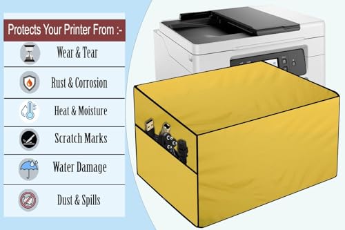 Image of The Furnishing Tree Polyester Waterproof & Dustproof Printer Cover - Compatible with Auto Duplex Laser Brother DCP-L2680DW Printers, Yellow , Dimensions in DxWxH - ( 40x42x26 CM)