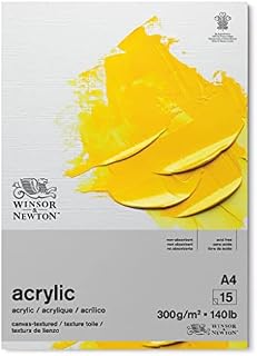 Winsor & Newton 6534005 podkładka akrylowa, 15 arkuszy, rozmiar A4, biała